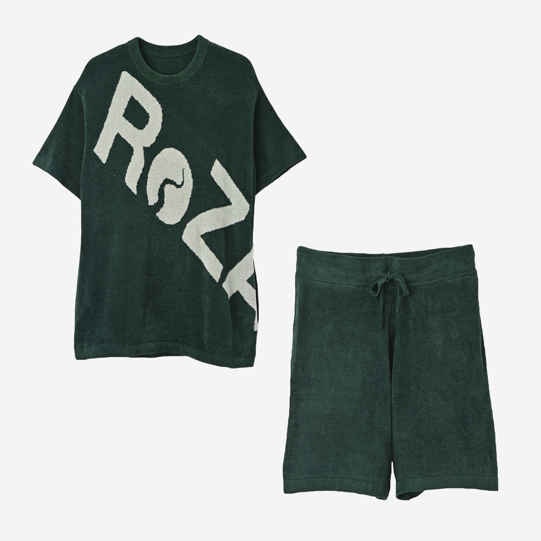【ReZARD】SETUP Towel fabric Room Wear Big Logo（Half pants）(Green)